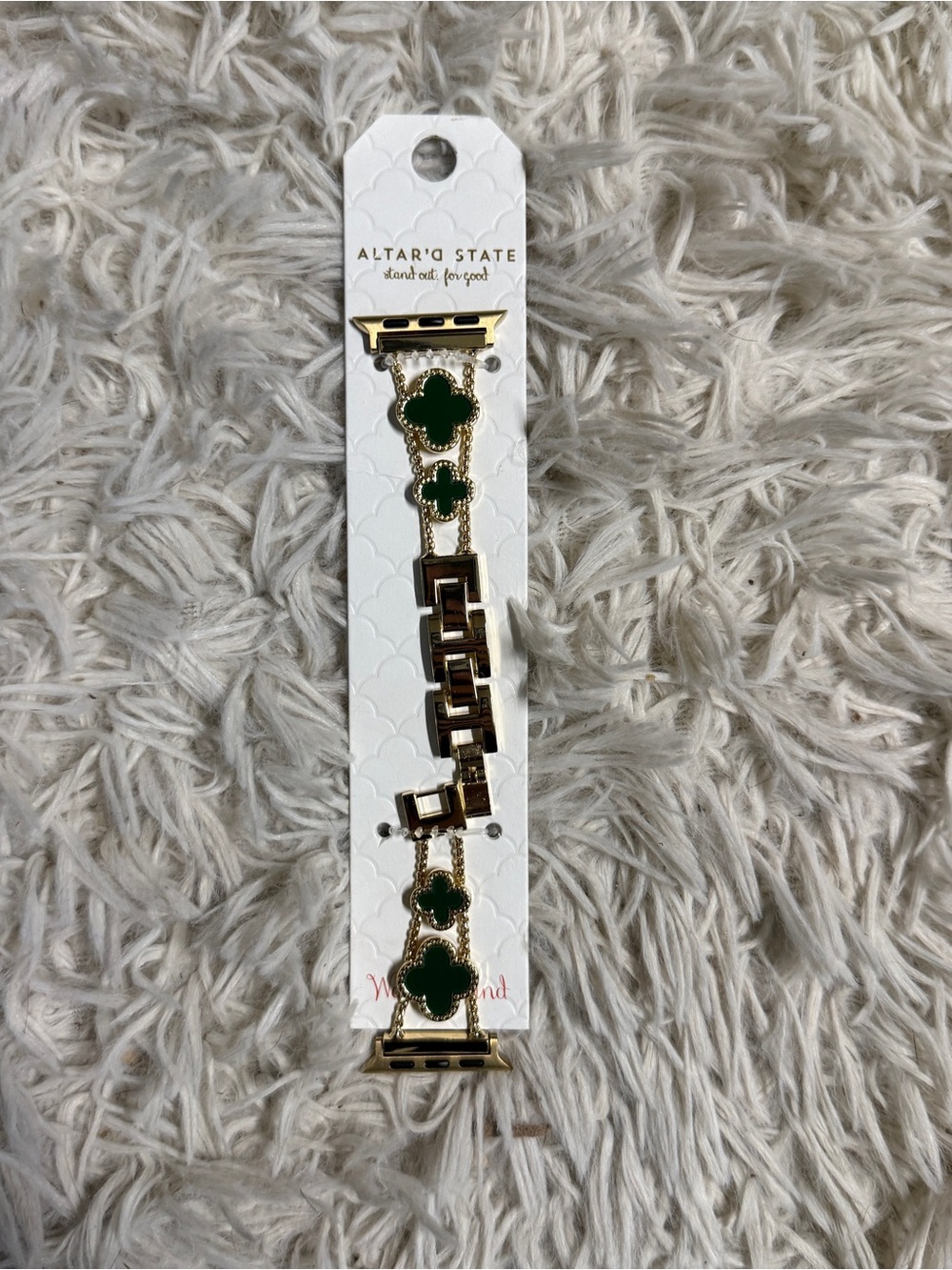 New Altard State Emerald/Gold Clover Adjustable Apple Watch Band